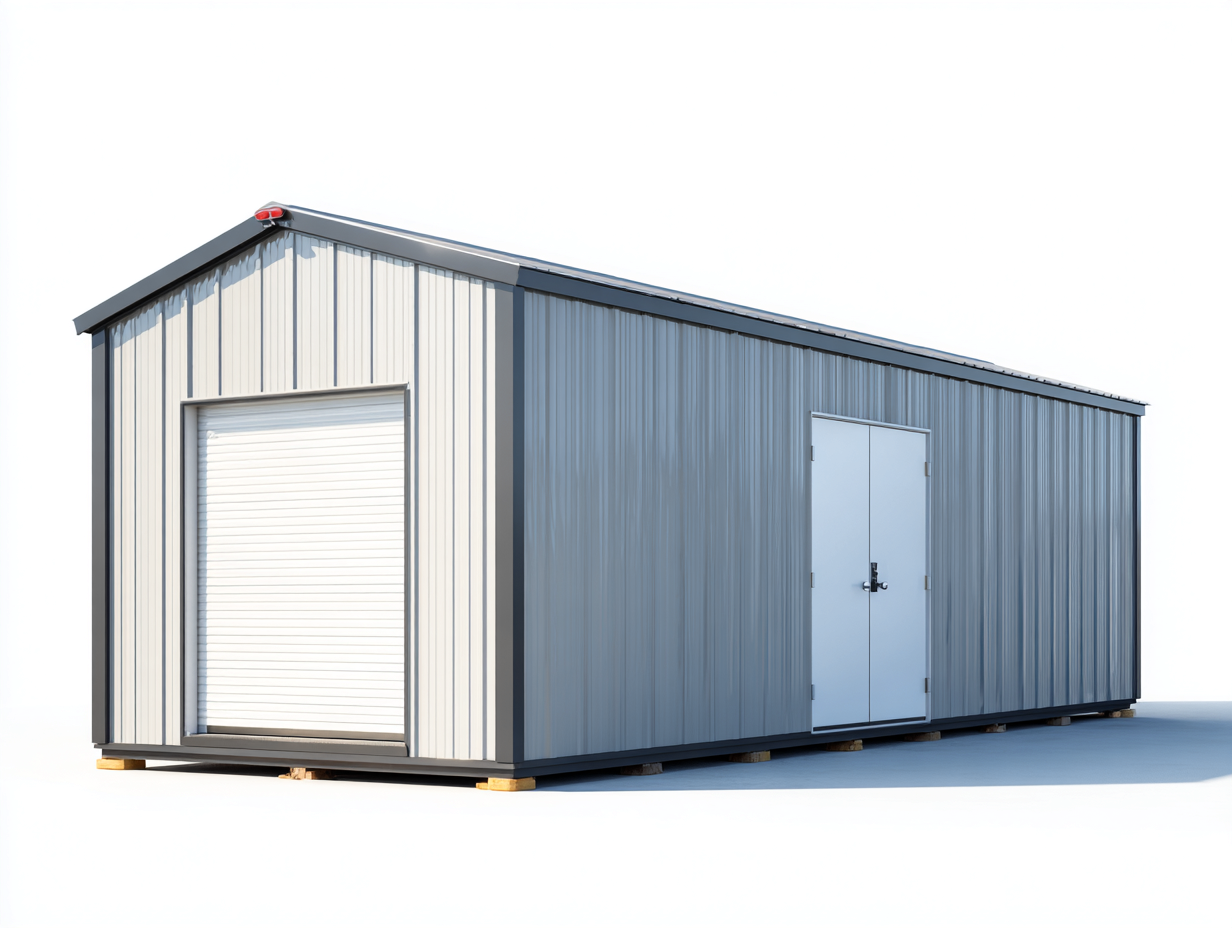 Casetta da giardino-Metallo-Acciaio-612x298x276 cm-grigio-bianco-stile industriale-Roluxlyinterior