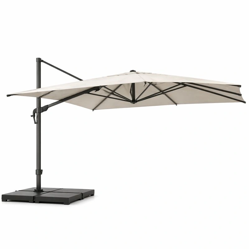 Parasol exterior con brazo lateral ajustable y base modular