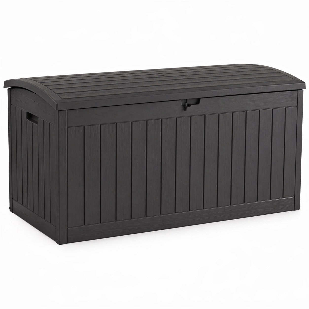 Caja de almacenamiento exterior plastico negro con tapa abatible