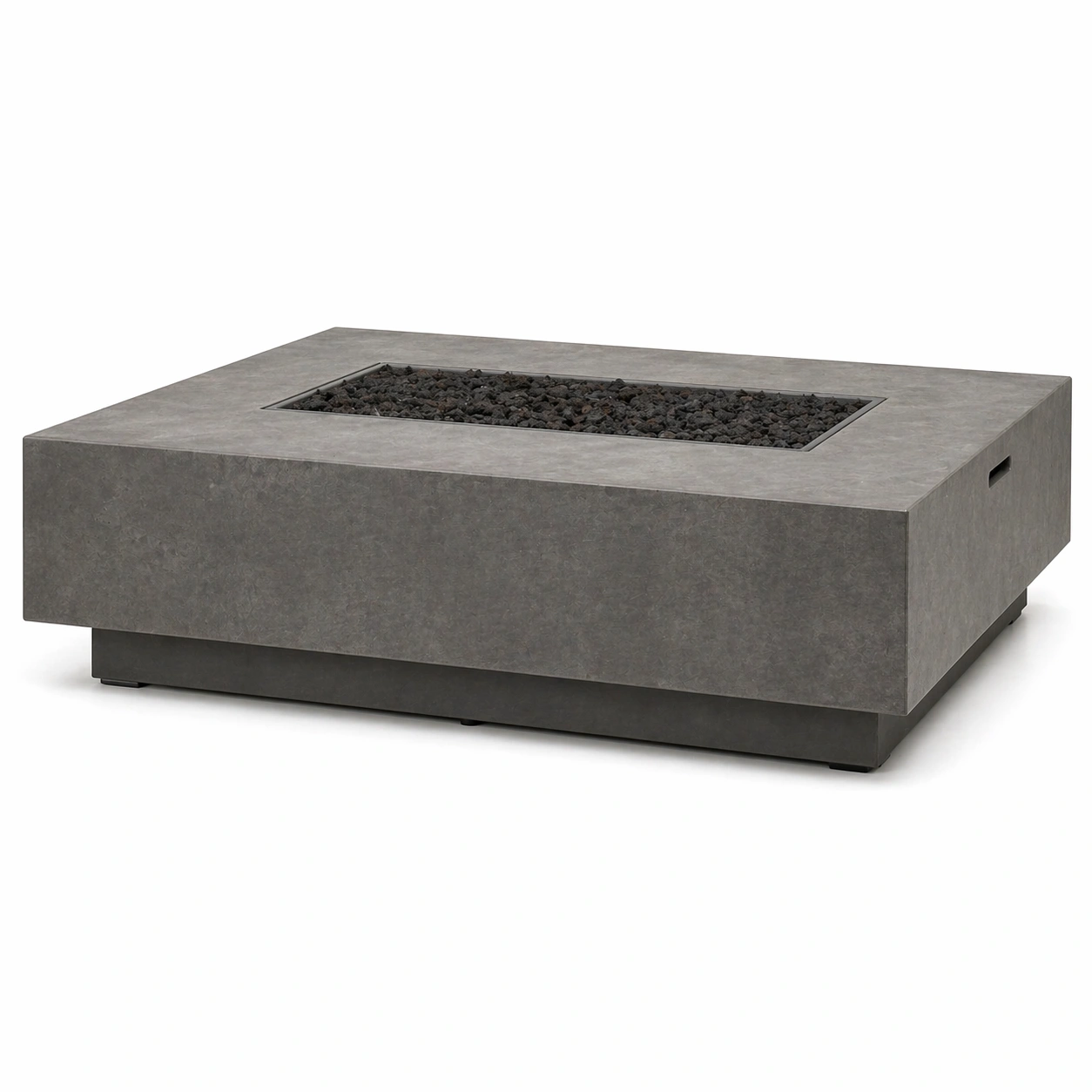 Mesa de fuego exterior rectangular minimalista gris