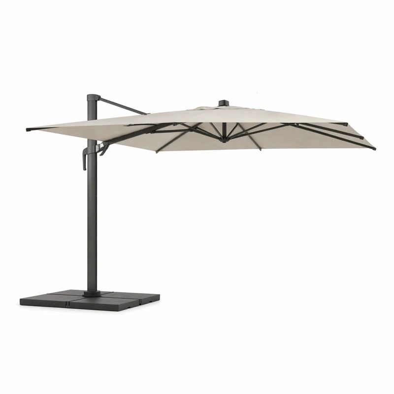Sombrilla jardin lateral beige con estructura metalica