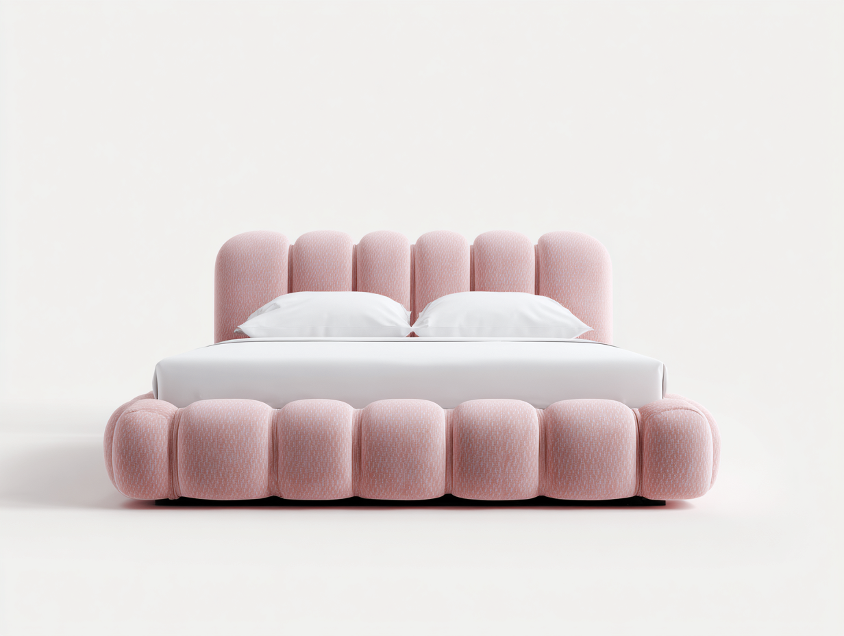 Letto matrimoniale - tessuto-legno - 220x200x110 cm - rosa chiaro - stile moderno creativo-Liriamidecor