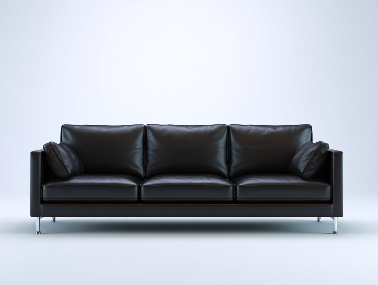 Divani a 3 posti - pelle sintetica - 218x90x86 cm - nero - stile minimalista-Liriamidecor