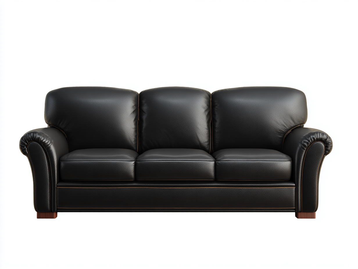 Divani a 3 posti - pelle sintetica - 210x92x89 cm - nero - stile classico-Liriamidecor