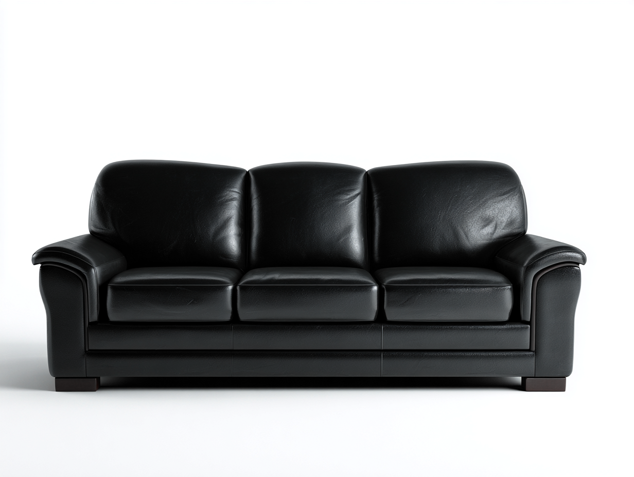 Divani a 3 posti - pelle sintetica - 206x91x88 cm - nero - stile moderno-Liriamidecor