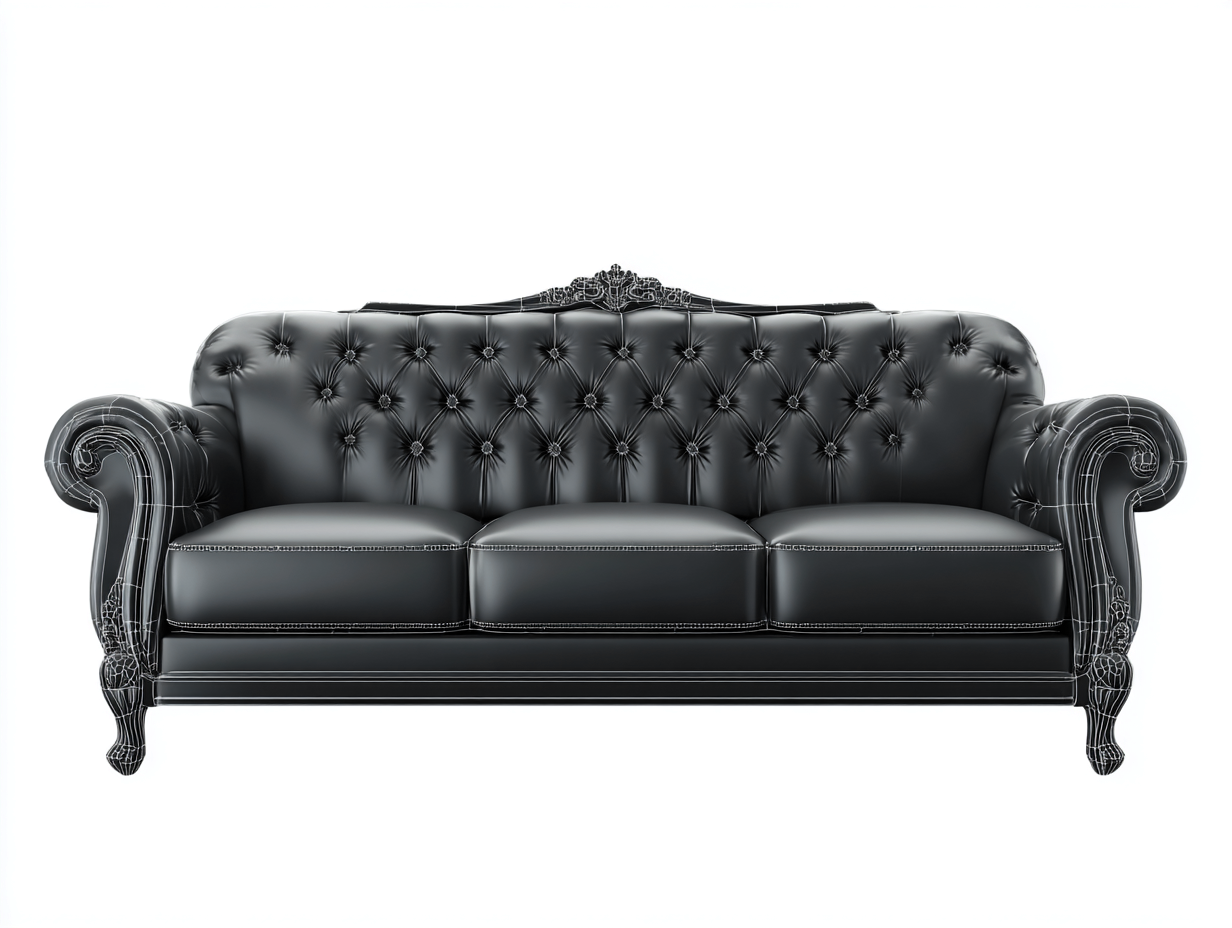 Divani a 3 posti - pelle sintetica - 225x100x95 cm - nero - stile classico-Liriamidecor