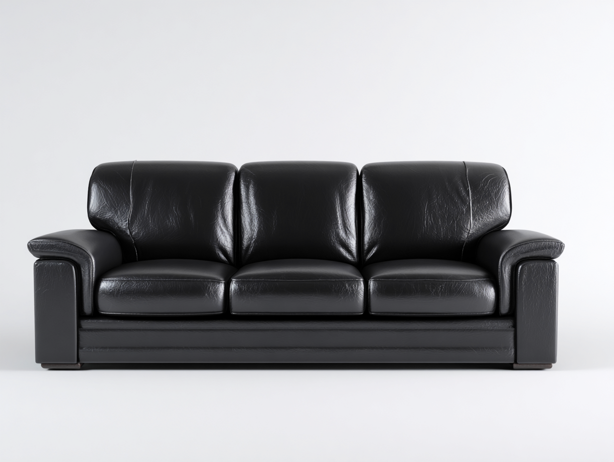 Divani a 3 posti - pelle sintetica - 212x94x91 cm - nero - stile moderno-Liriamidecor