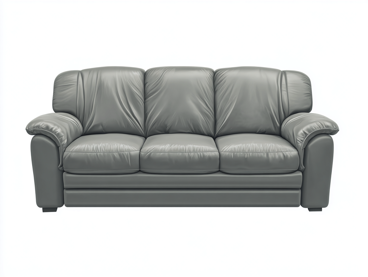 Divani a 3 posti - pelle sintetica - 210x92x88 cm - grigio - stile moderno-Liriamidecor