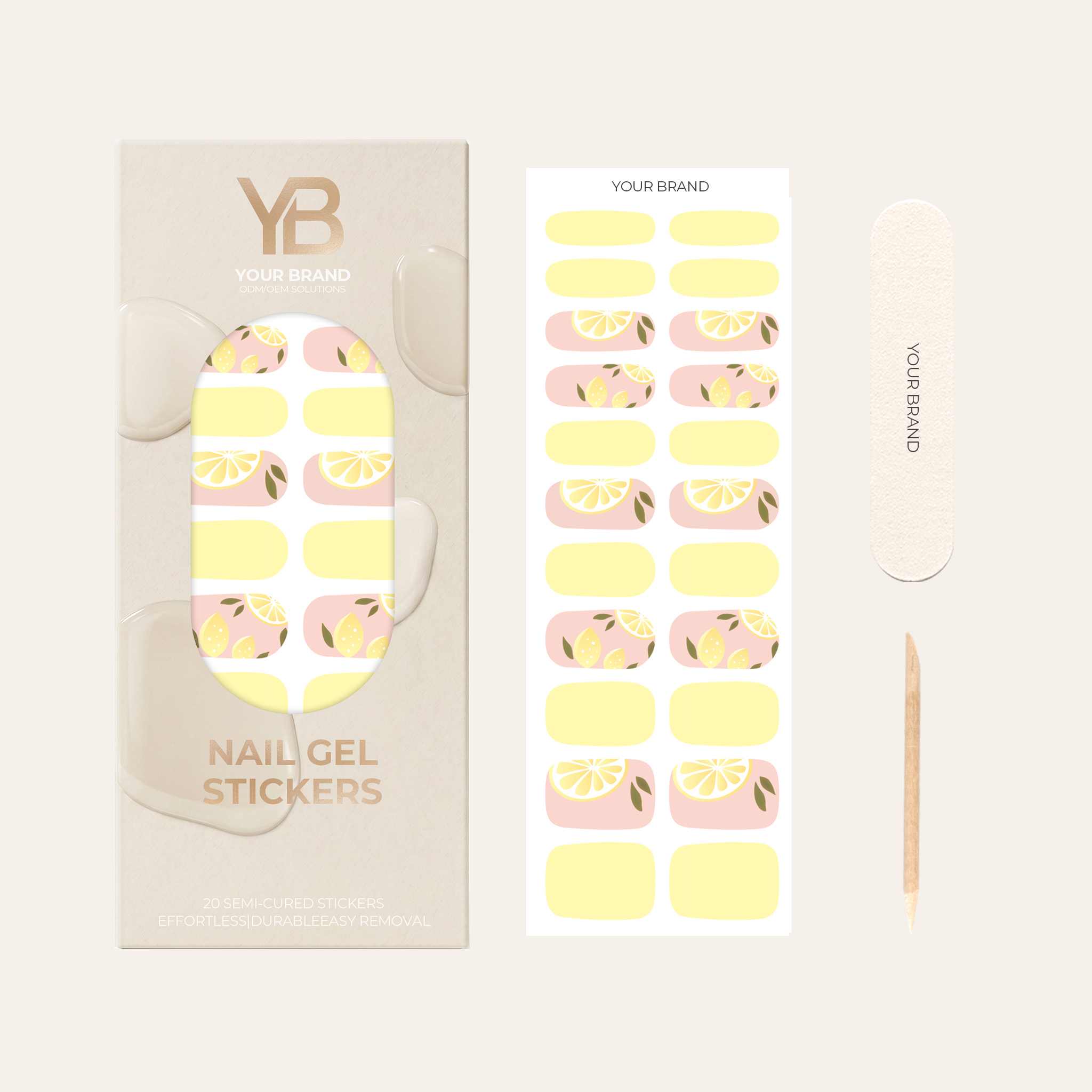 SolarCure Wholesale Art Design Semi-Cured Gel Nail Wraps - UV-Free Sun Curing Nail Strips Factory Custom OEM
