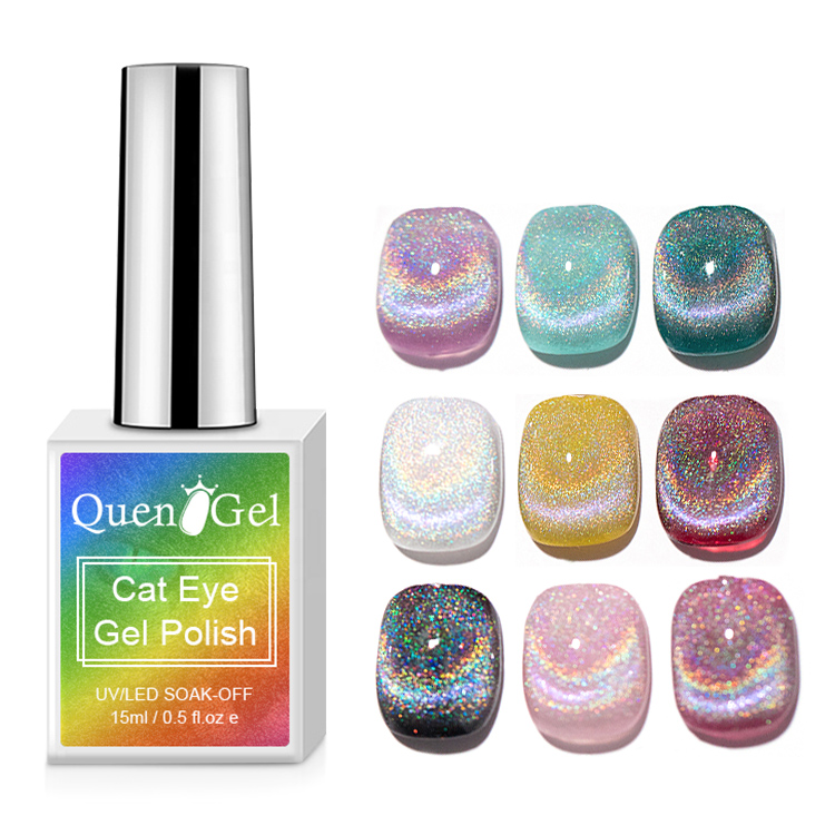 2026 Rainbow Cat-Eye Gel Polish: New Autumn/Winter Collection – Viral Hit Featuring Intense Laser Sparkle and Brilliant, Versatile Crystal Cat-Eye Effects.