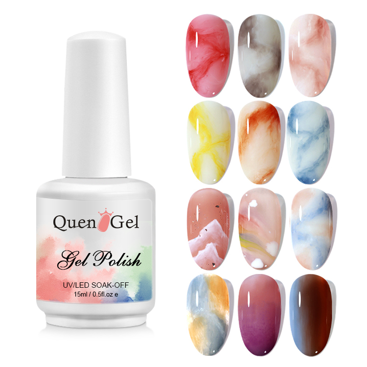 2026 New Japanese-Style Transparent Marble-Effect Blending Gel for Nail Art (Gradient/Smudge Polish)