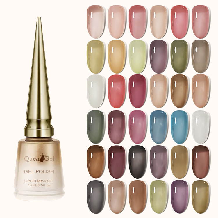 2026 New Collection: Sheer Nude Gel Polish Set – Jelly-Finish UV/LED Gel for Professional Salons