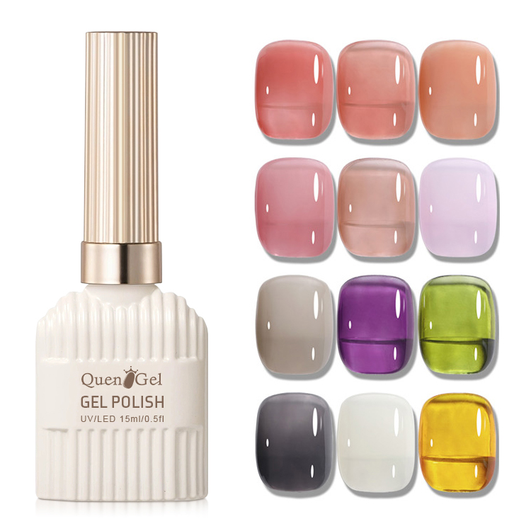 2026 New Collection: Translucent "Ice-Clear" Gel Polish – Salon-Grade UV/LED Curing Gel (Summer Nude Shades)