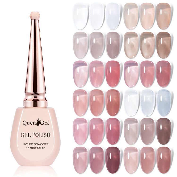 2026 New Trending "Ice-Cool" Skin-Flattering & Brightening Gel Polish – Sheer Summer Nude Collection