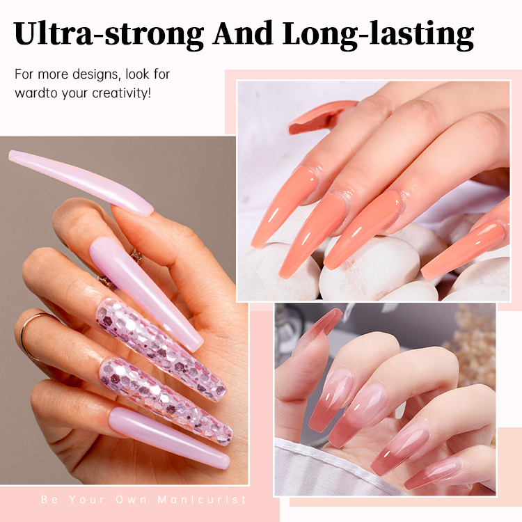 2026 Crystal Nail Extension Gel Kit – Includes Nail Forms for Quick UV/LED Sculpting (No Paper Forms Needed) & Rhinestone Adhesive; Professional Salon Grade