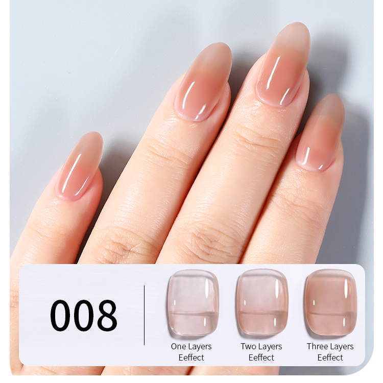 2026 New Collection: Translucent "Ice-Clear" Gel Polish – Salon-Grade UV/LED Curing Gel (Summer Nude Shades)