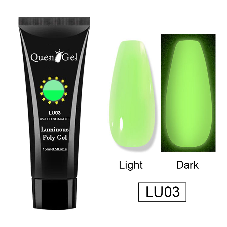 2026 Glow-in-the-Dark Nail Extension Gel – Colored UV/LED Gel – Pain-Free, Form-Free Crystal Nail Extension