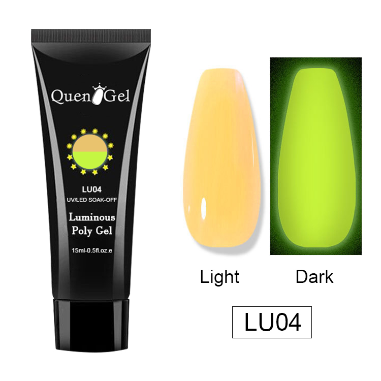 2026 Glow-in-the-Dark Nail Extension Gel – Colored UV/LED Gel – Pain-Free, Form-Free Crystal Nail Extension