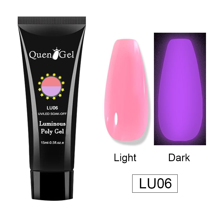 2026 Glow-in-the-Dark Nail Extension Gel – Colored UV/LED Gel – Pain-Free, Form-Free Crystal Nail Extension