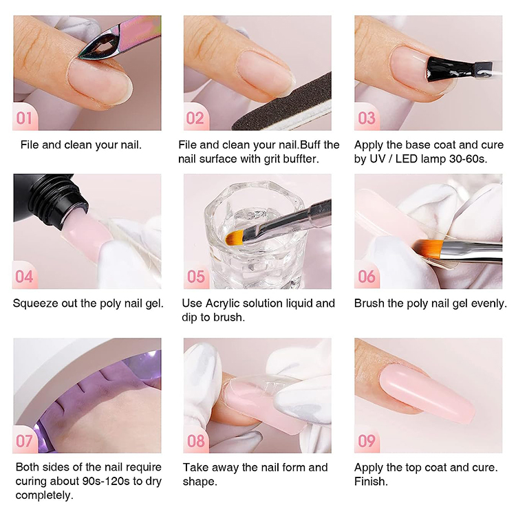 2026 Nail Extension Gel Kit: Quick-Sculpting UV/LED Gel for Nail Forms (No Paper Forms Needed) & Rhinestone Adhesive