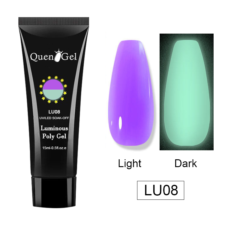 2026 Glow-in-the-Dark Nail Extension Gel – Colored UV/LED Gel – Pain-Free, Form-Free Crystal Nail Extension