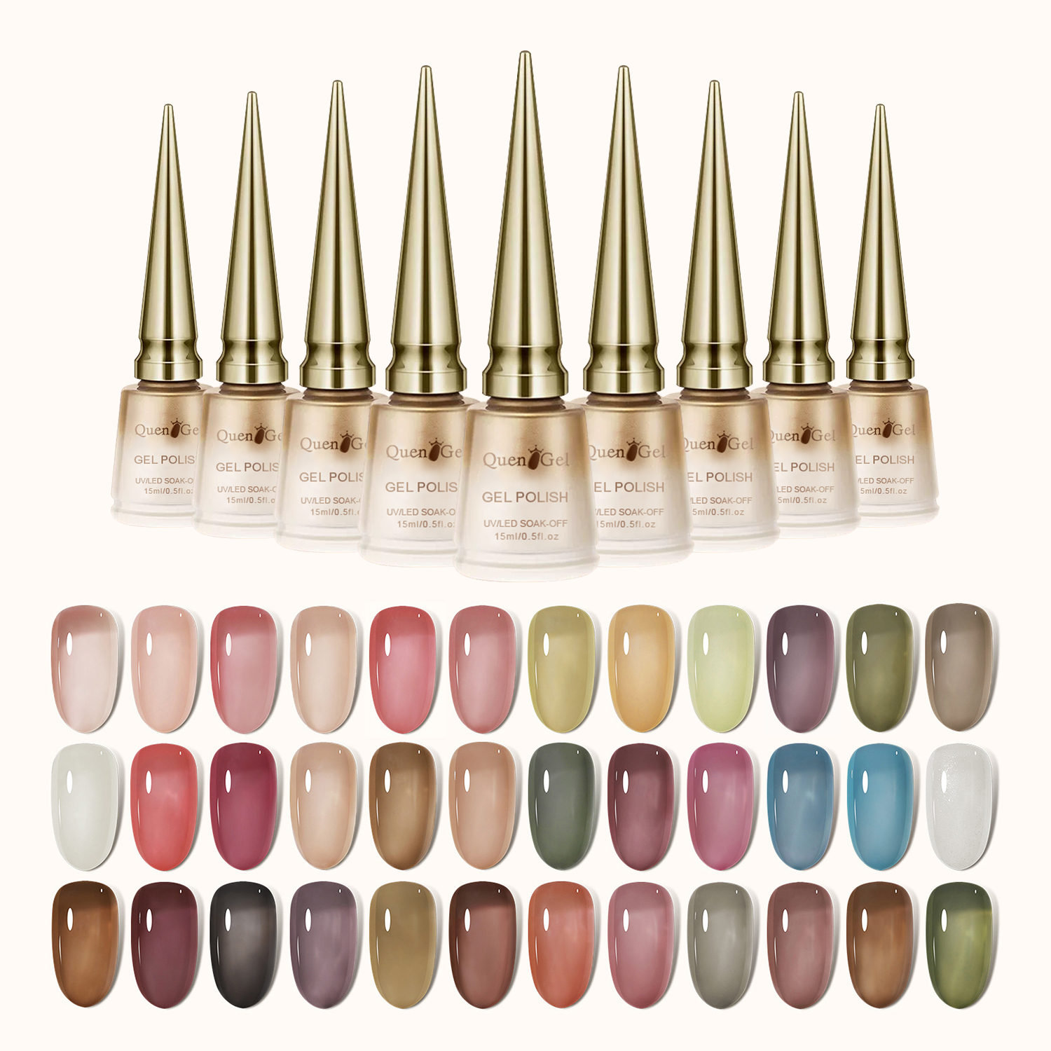 2026 New Collection: Sheer Nude Gel Polish Set – Jelly-Finish UV/LED Gel for Professional Salons