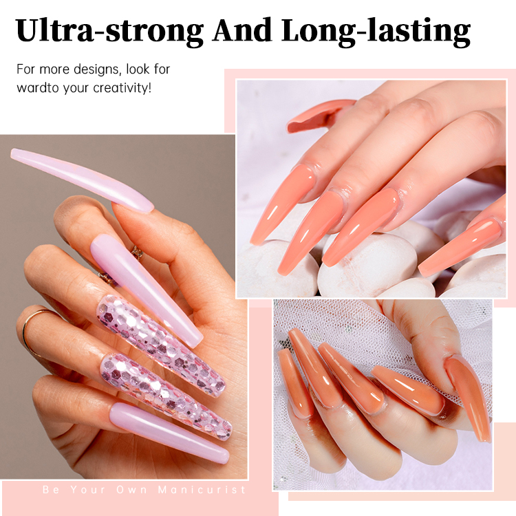 2026 New Crystal Nail Extension Gel Kit with Nail Forms for Quick UV/LED Sculpting
