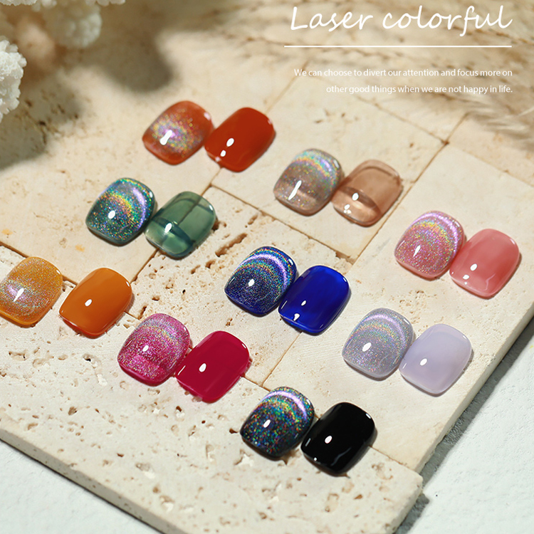 2026 New Viral "Rainbow Cat-Eye" Gel Polish: Versatile, Iridescent, and Holographic Crystal-Effect Nail Art