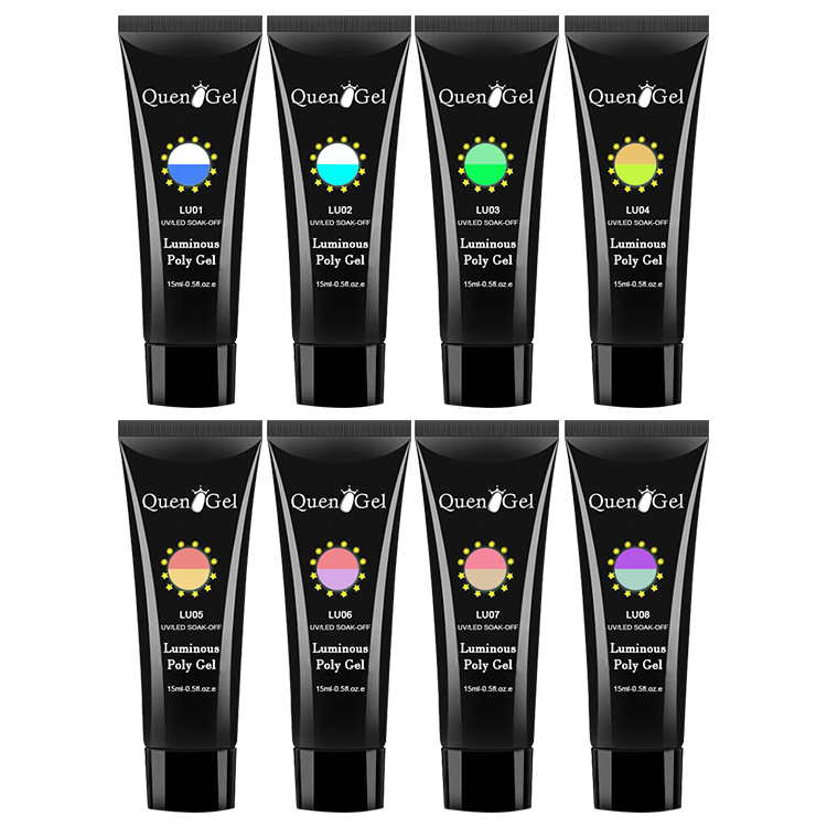 2026 Glow-in-the-Dark Nail Extension Gel – Colored UV/LED Gel – Pain-Free, Form-Free Crystal Nail Extension