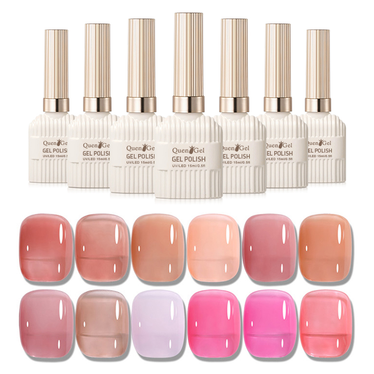 2026 New Collection: Translucent "Ice-Clear" Gel Polish – Salon-Grade UV/LED Curing Gel (Summer Nude Shades)