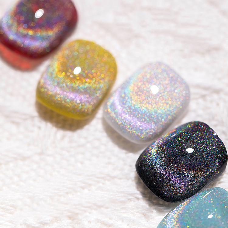 2026 Rainbow Cat-Eye Gel Polish: New Autumn/Winter Collection – Viral Hit Featuring Intense Laser Sparkle and Brilliant, Versatile Crystal Cat-Eye Effects.