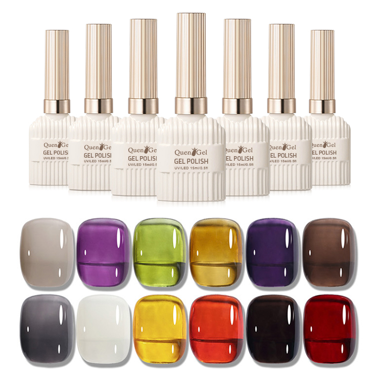 2026 New Collection: Translucent "Ice-Clear" Gel Polish – Salon-Grade UV/LED Curing Gel (Summer Nude Shades)
