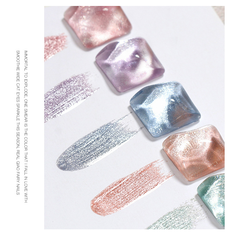 2026 Crystal/Moonstone Cat-Eye Gel Polish – "Ice Smoothie" Wide Cat-Eye Effect (Salon-Quality UV/LED Gel Set)