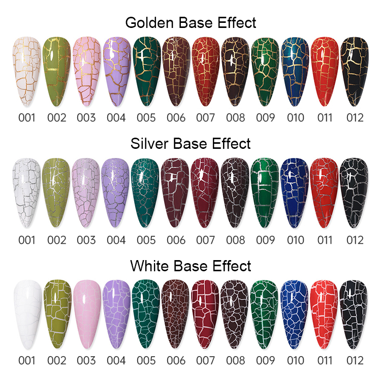 2026 New Crackle Gel Polish Set – Snake-Skin/Cracked Effect UV/LED Gel for Professional Nail Salons