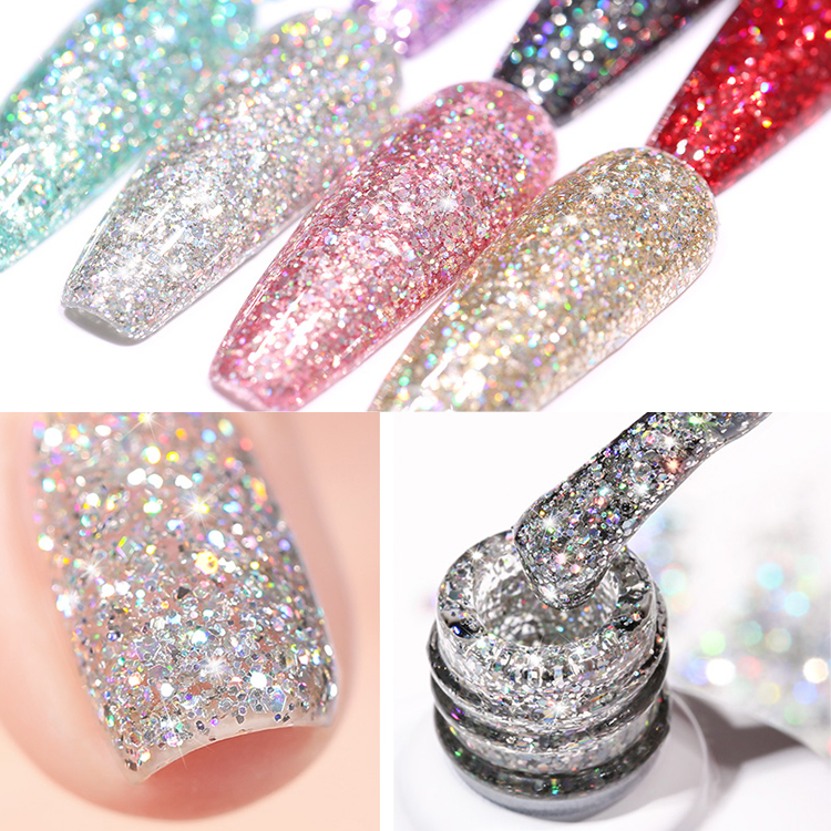 2026 New Arrival: Authentic "Dazzling Galaxy" Gel Polish – Ultra-Sparkly Platinum Starry Sky UV/LED Gel