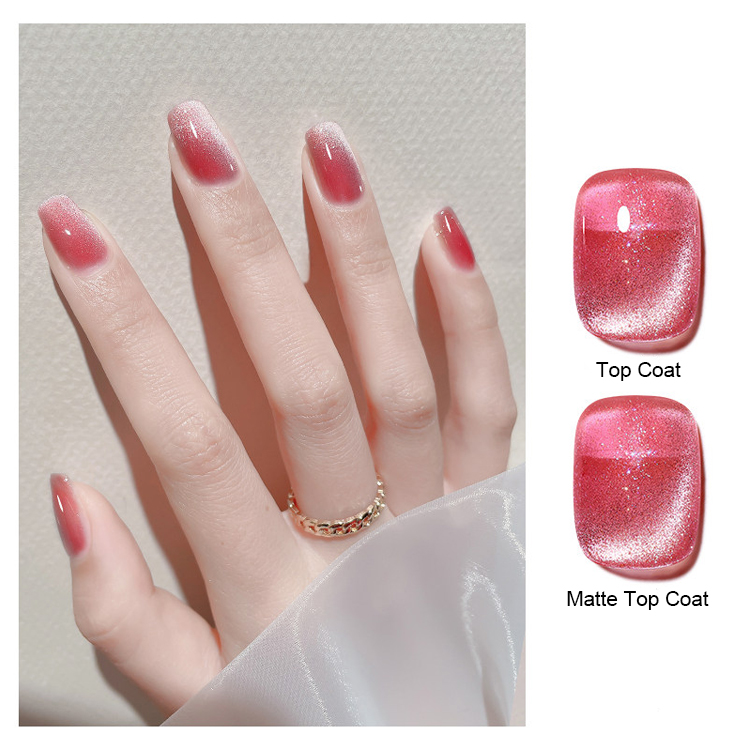 2026 Spring/Summer Gel Nail Polish Set: Translucent Crystal Cat-Eye Gel featuring versatile rainbow laser, nude, and aurora effects.