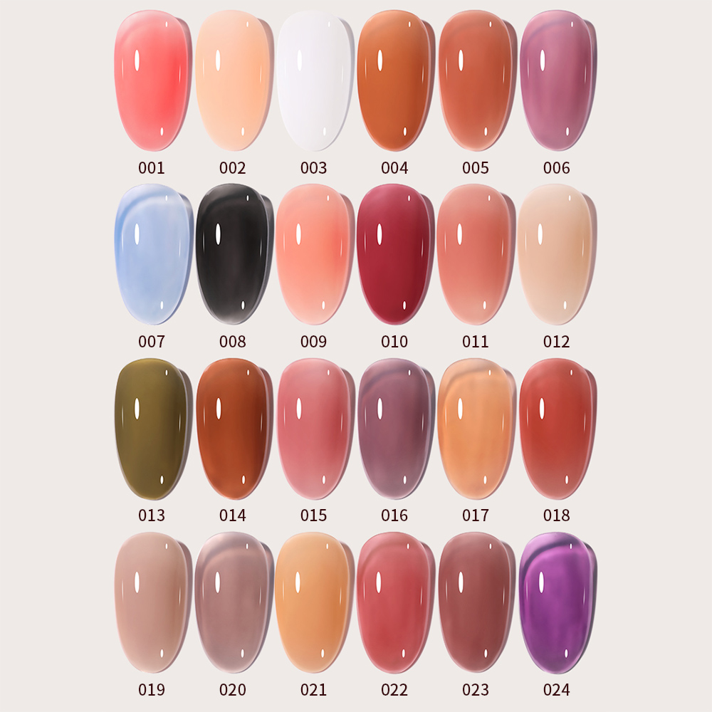 2026 New Collection: Trendy "Iced Black Tea" Semi-Sheer Gel Polish—Plum Nude & Pink Jade Jelly Shades for Salons