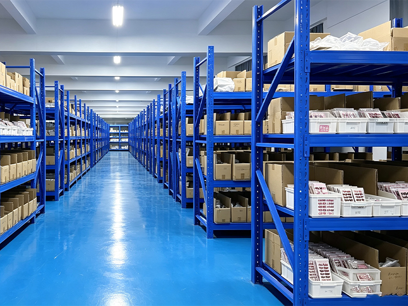 Global logistics warehouse with ready-to-ship wholesale nail strip inventory