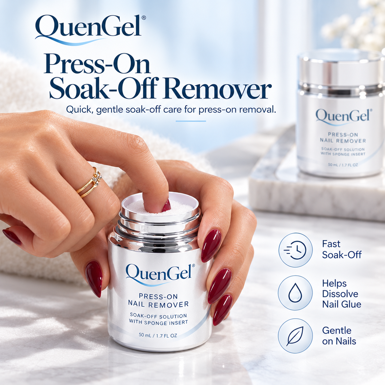 Private Label Sponge Nail Remover | Solid Glue Debonder OEM