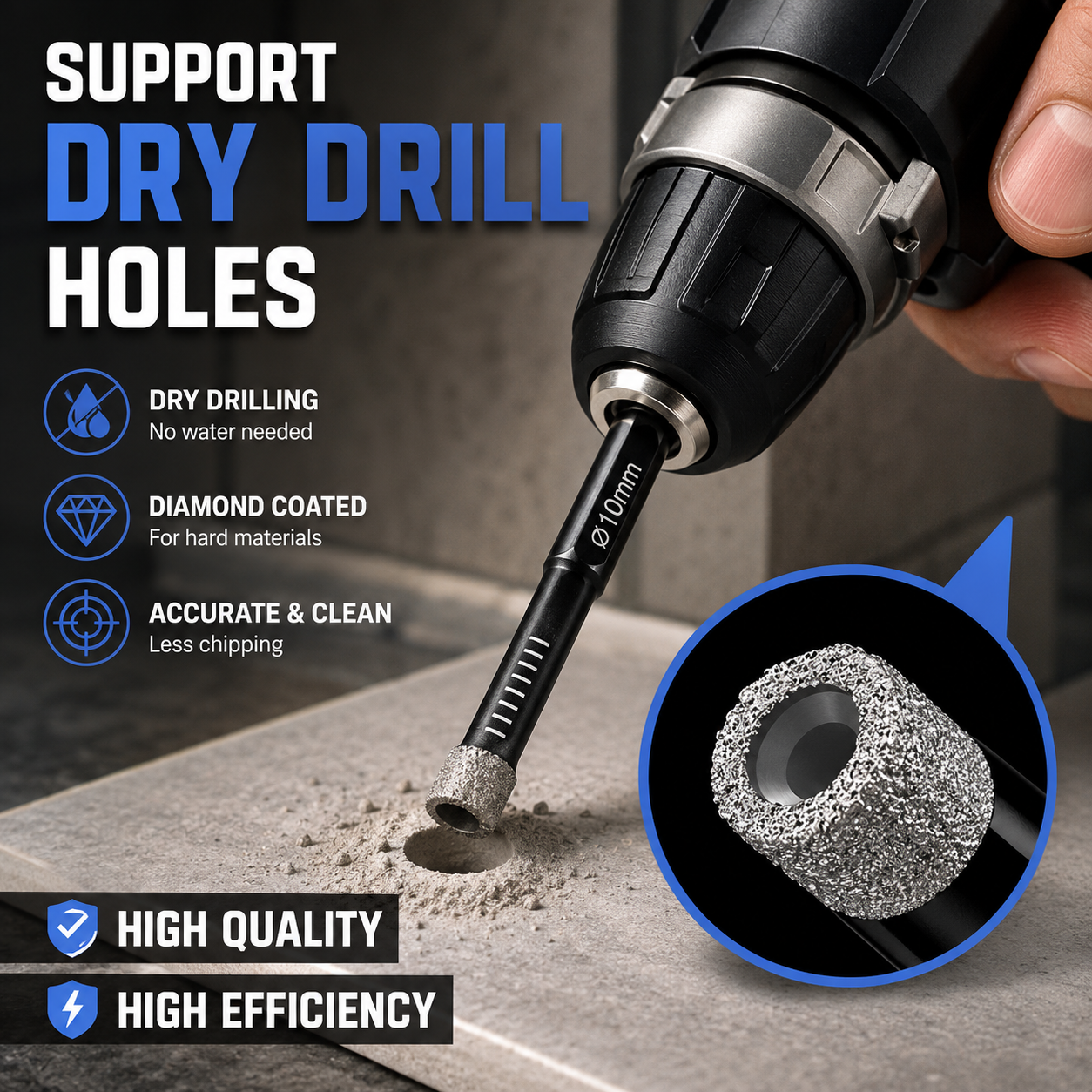 6-Piece Precision Diamond Drill Bit Set