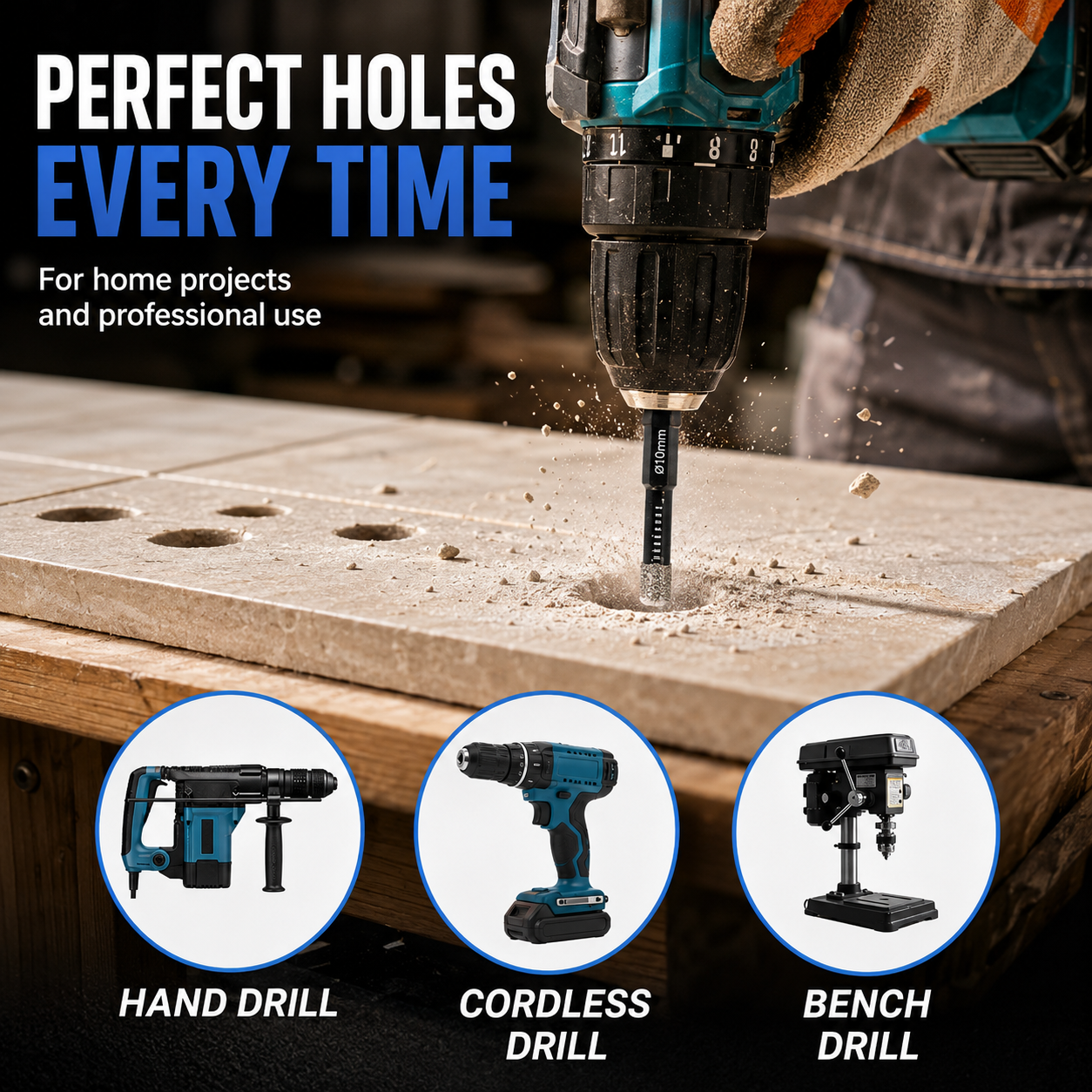 6-Piece Precision Diamond Drill Bit Set