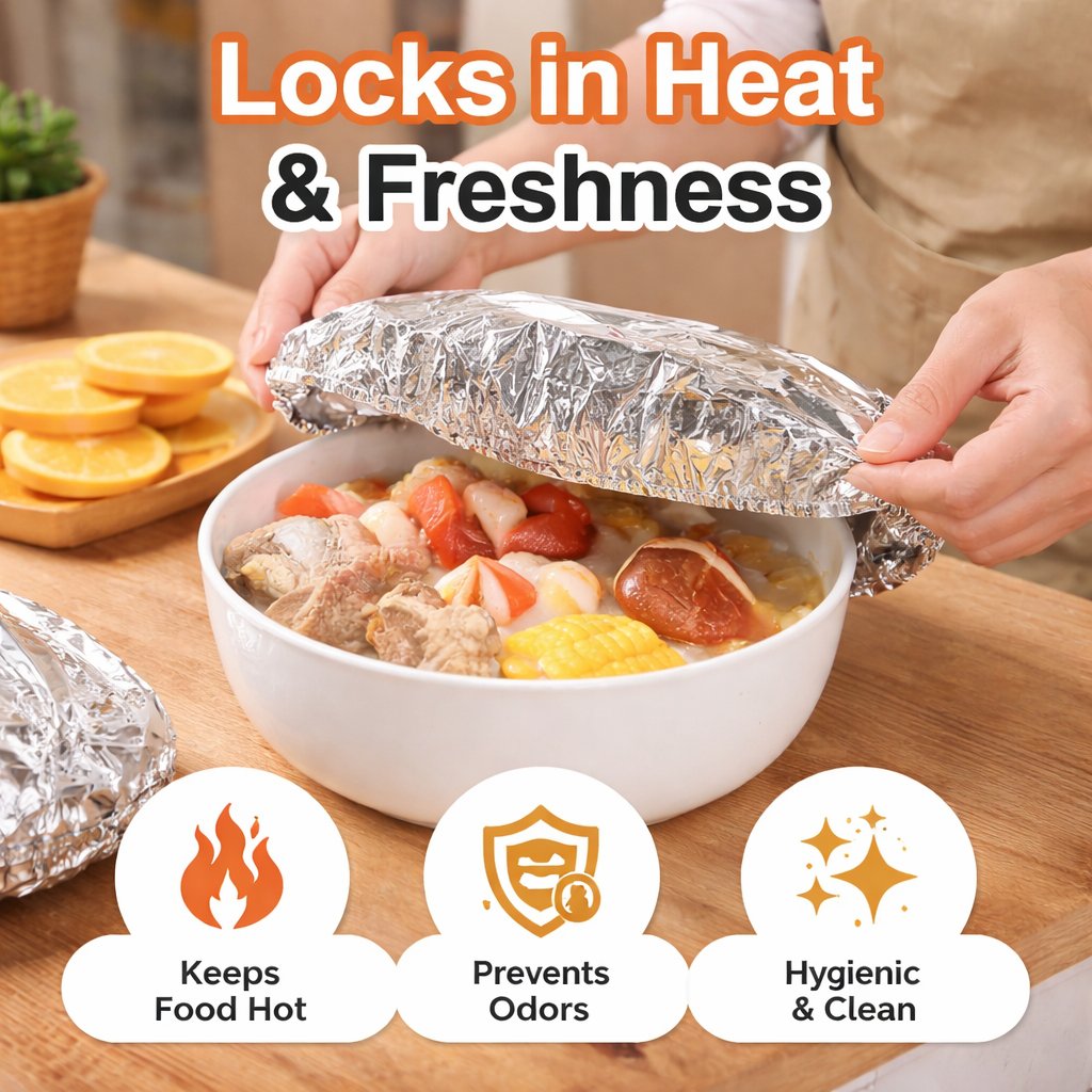 🔥Aluminum Foil Heat Shield Covers – No Plastic 🥘