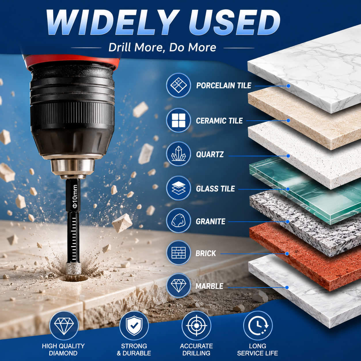 6-Piece Precision Diamond Drill Bit Set