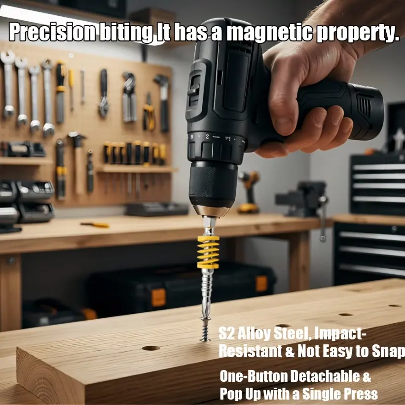 Magnetic screwdriver holder used with cordless drill