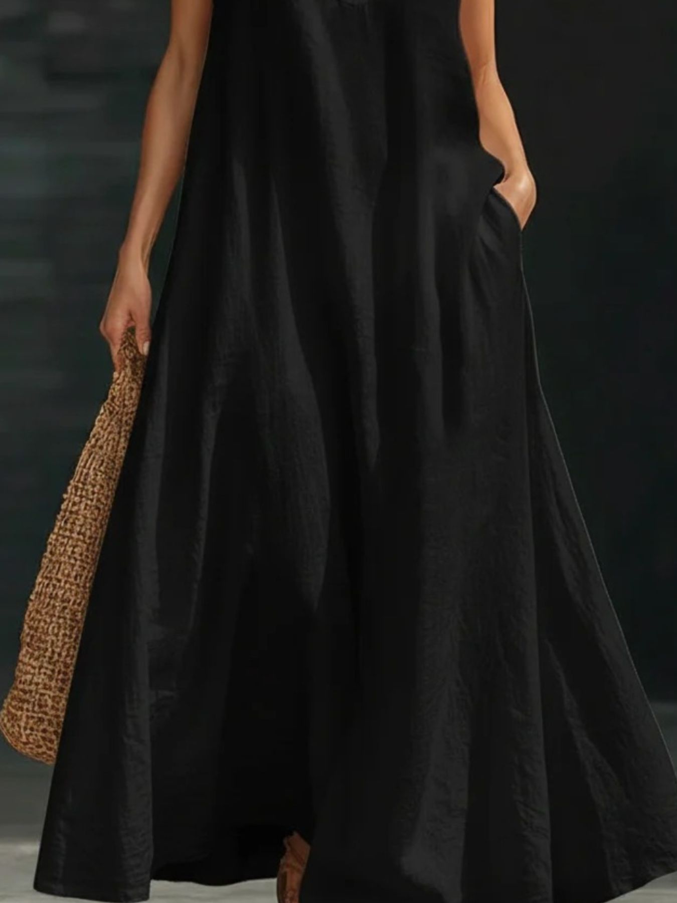 Halter Neck Maxi Dress with Pockets