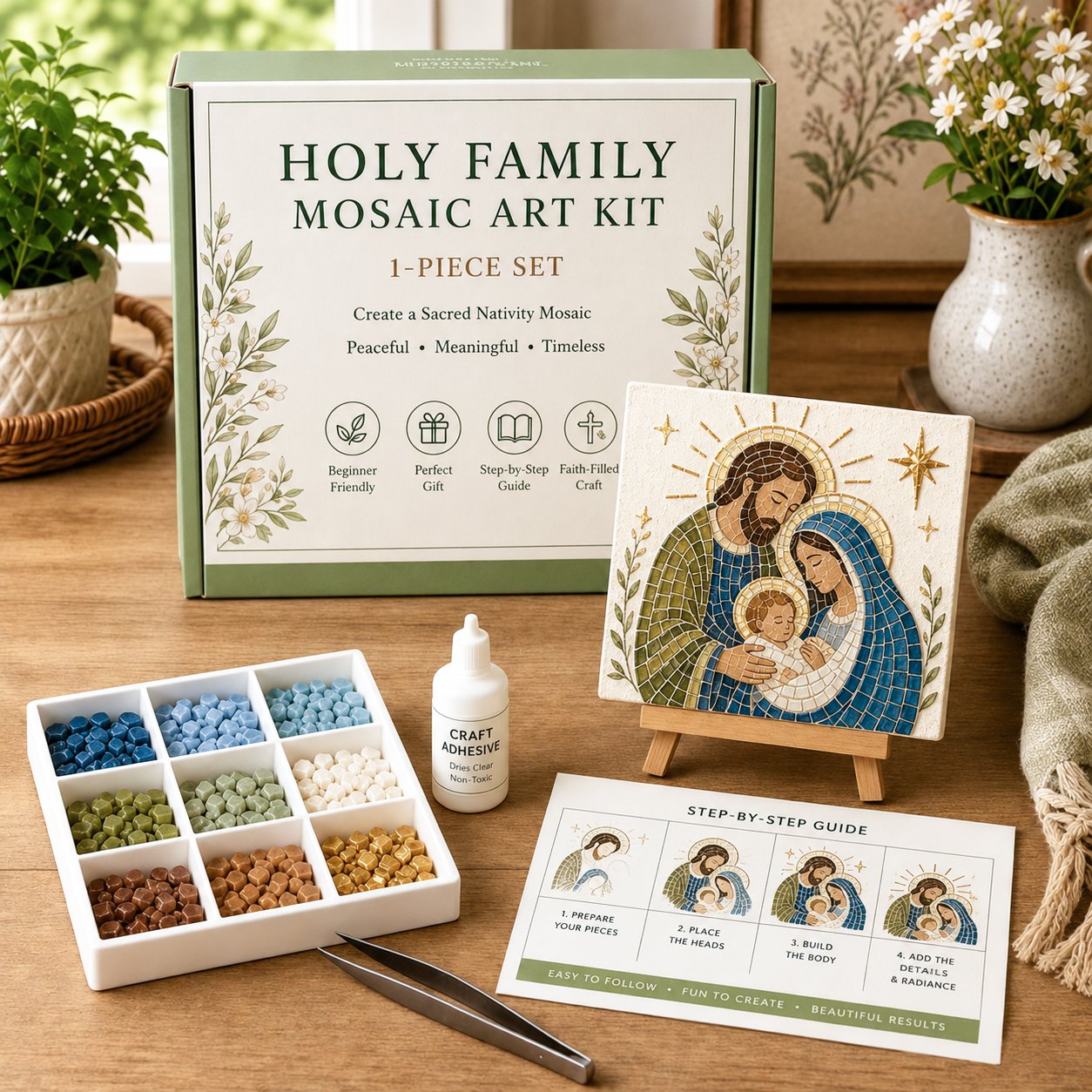 💥 Last day! 49% off - Faith-themed Sea Glass Art Set - Beginner friendly ✨