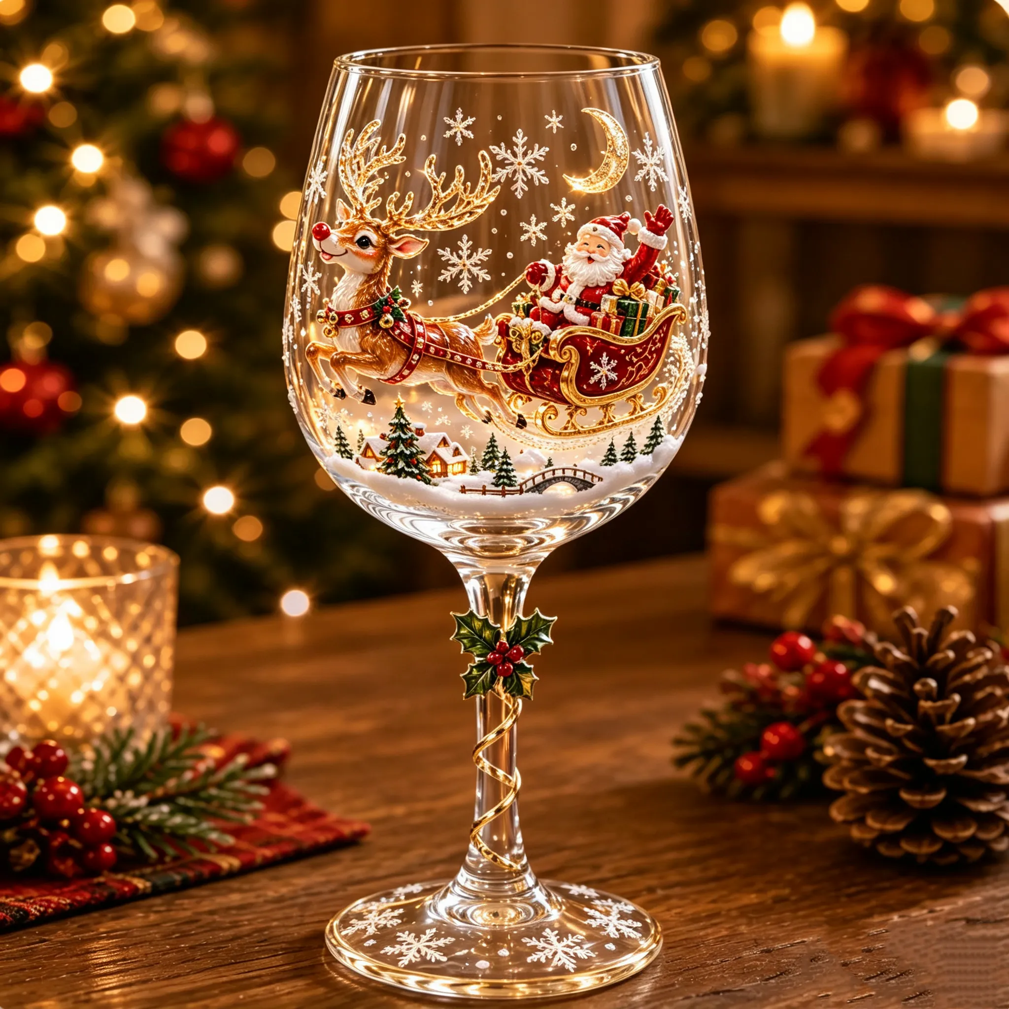🔥🎁Christmas 3D Wine Glass Collection Gift Box Set✨