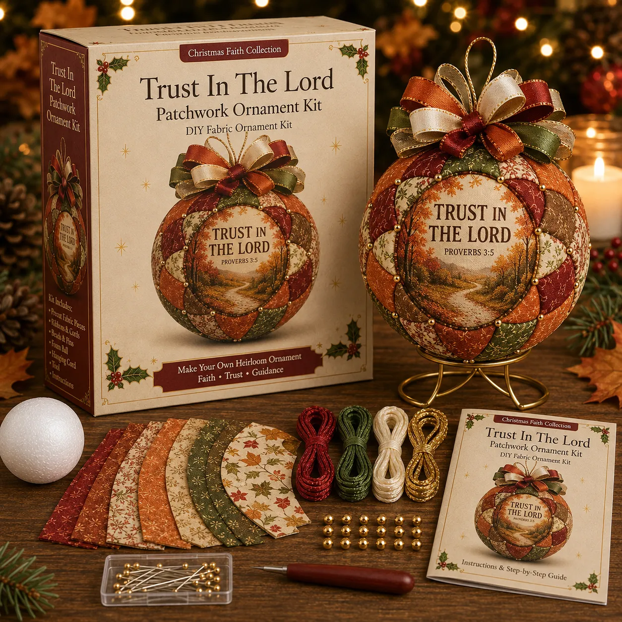 ⛪ Christmas Nativity Patchwork Ornament DIY Kit