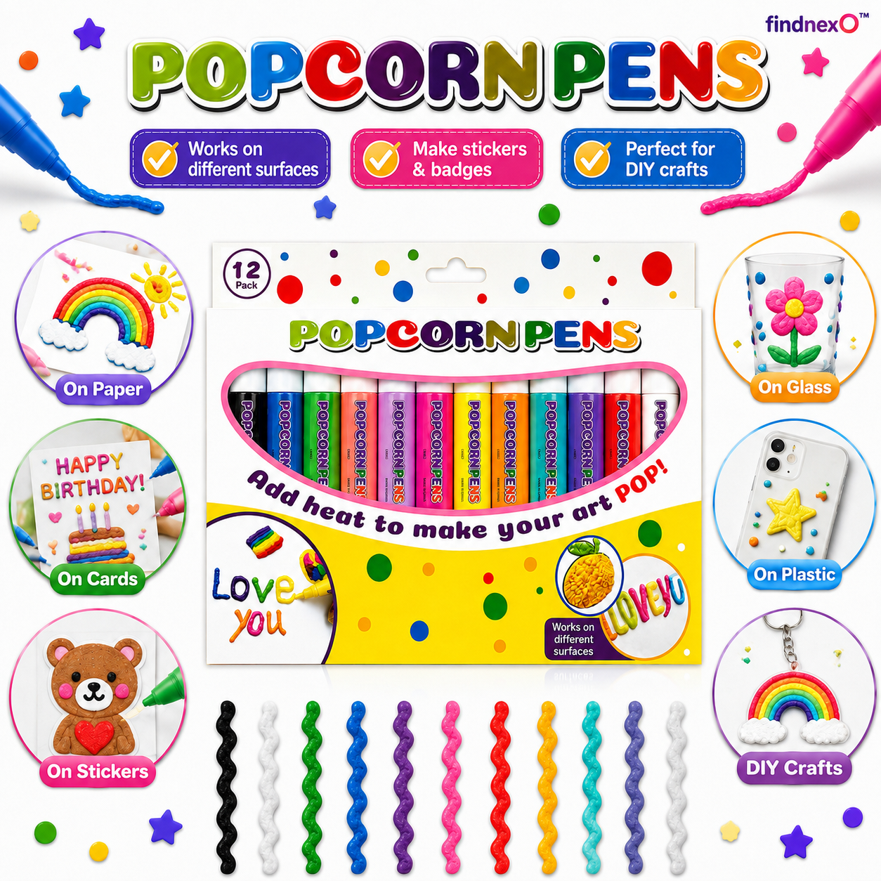 Findnexo 12 color Pop Art Pens set