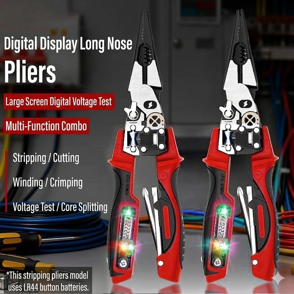9-in-1 Multi-Functional Digital Display Electrician’s Pliers